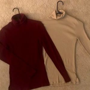 Burgundy Ribbed Knit Turtleneck